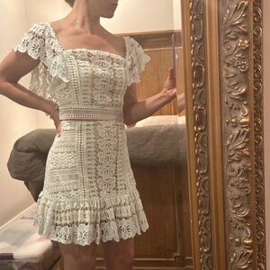 Bohemian White Lace Top & Skirt Set